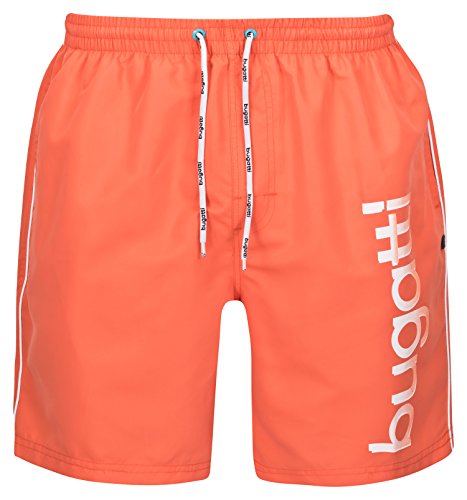 Bugatti - Herren Badeshort in Marineblau, türkis oder schwarz, Orange, M von bugatti