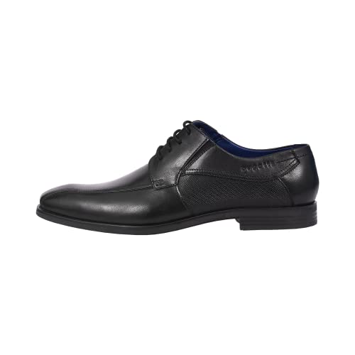 Bugatti Herren Business Halbschuh Aus Leder, Mit Gummizug, Komfortweite Derbys, Schwarz, 46 EU von bugatti