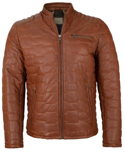 bugatti - Herren Echtleder Lederjacke Steppjacke Lammnappa rot-braun Größe 58 von bugatti