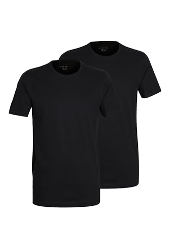 bugatti Herren T-Shirt schwarz Uni 2er Pack 48 von bugatti