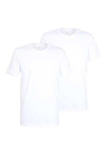 Bugatti Herren T-Shirt weiß Uni 2er Pack 50 von Bugatti
