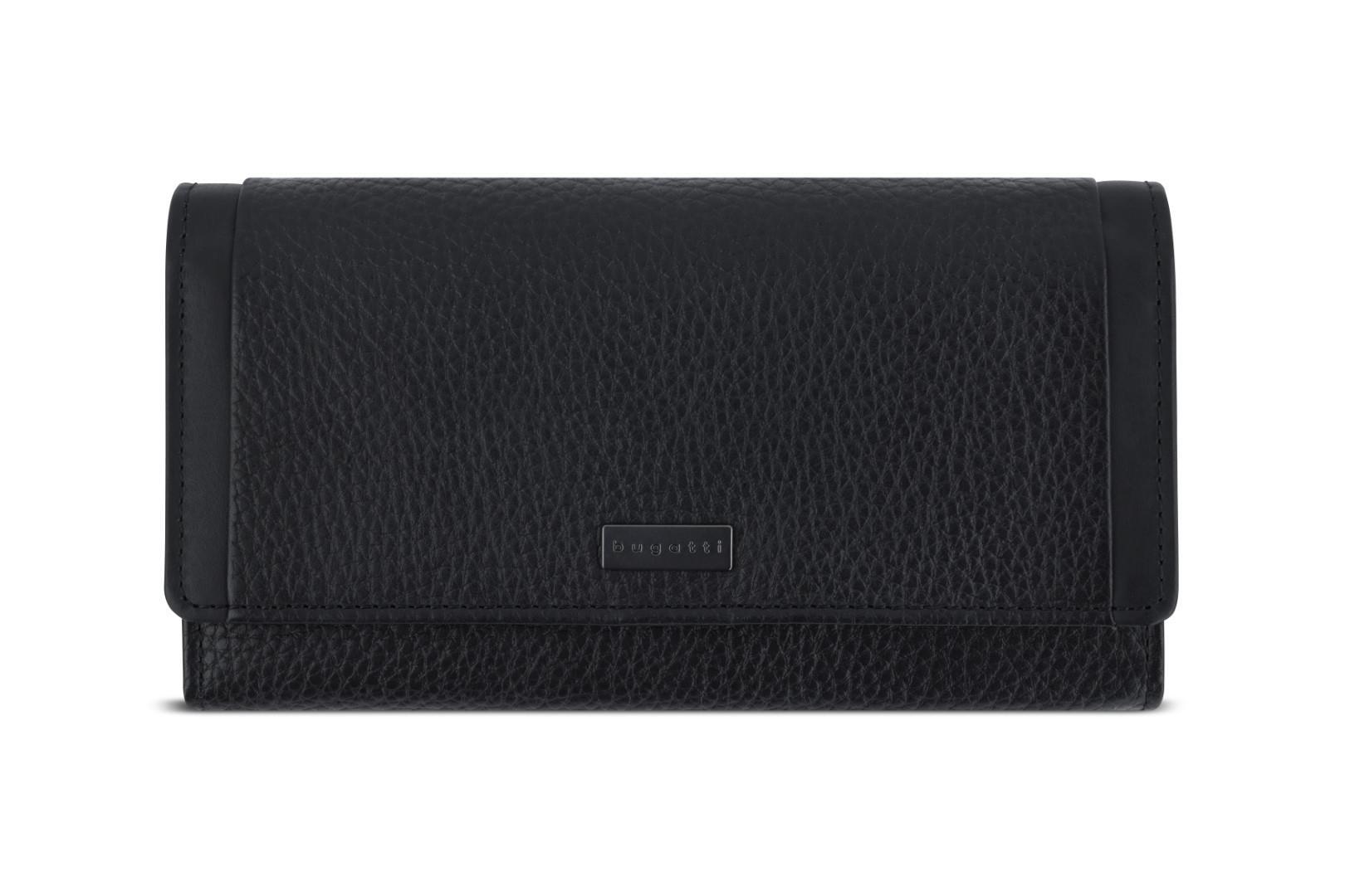 Bugatti - Langbörse Sina Damenlangbörse Mit Überschl Schwarz Schwarz von Bugatti