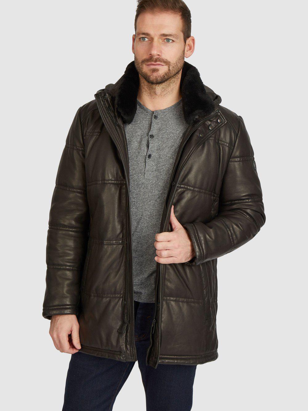 Bugatti Lederjacke Herren, braun von Bugatti