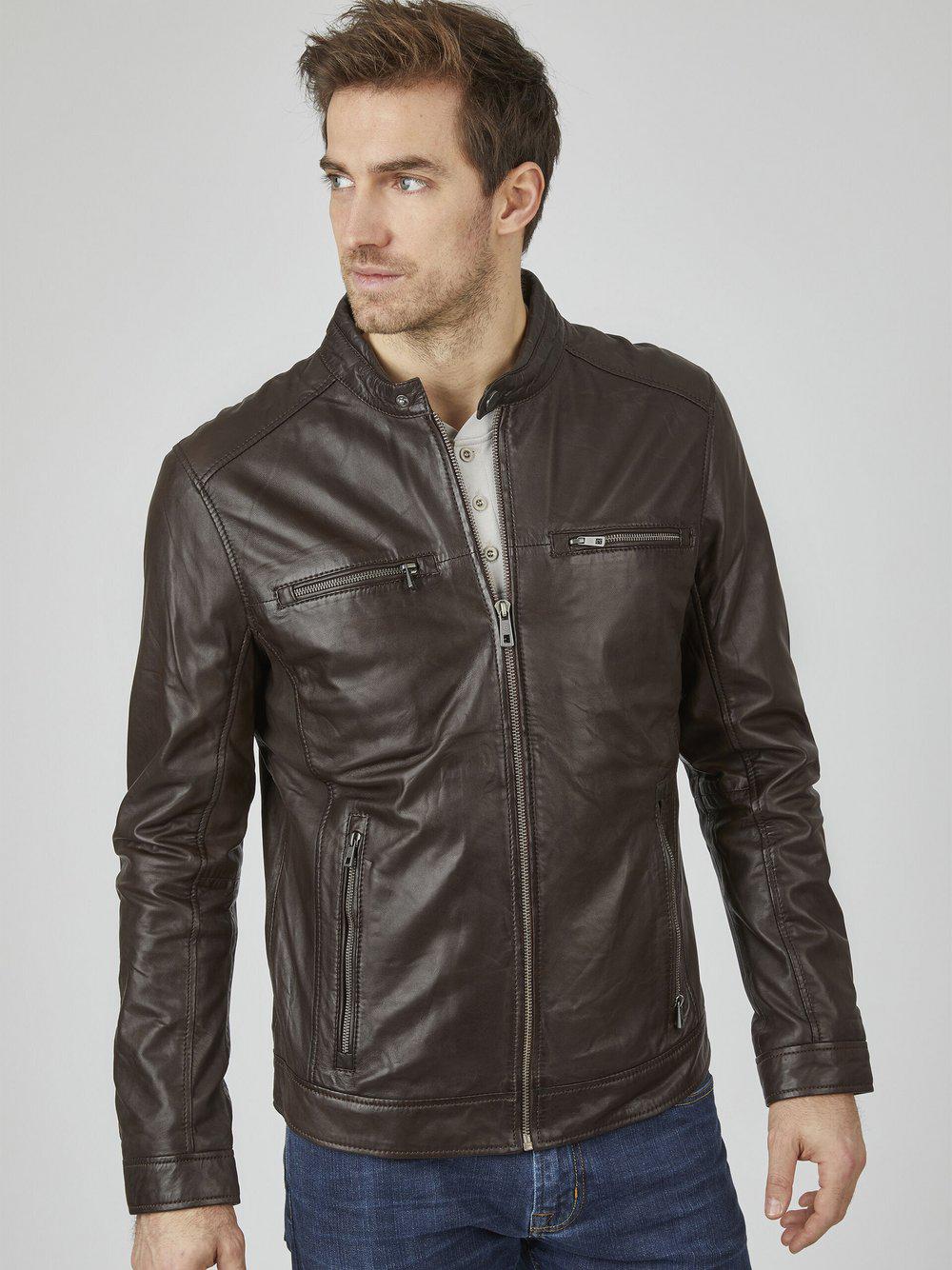 Bugatti Lederjacke Herren, braun von Bugatti