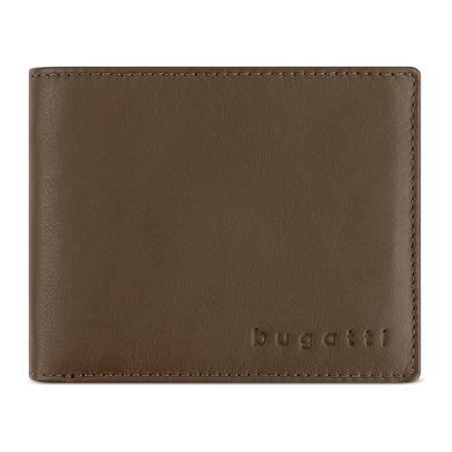 bugatti Lima Mini Geldbörse Herren aus Leder, kleines Portemonnaie Querformat, RFID-Schutz, Cognac von bugatti