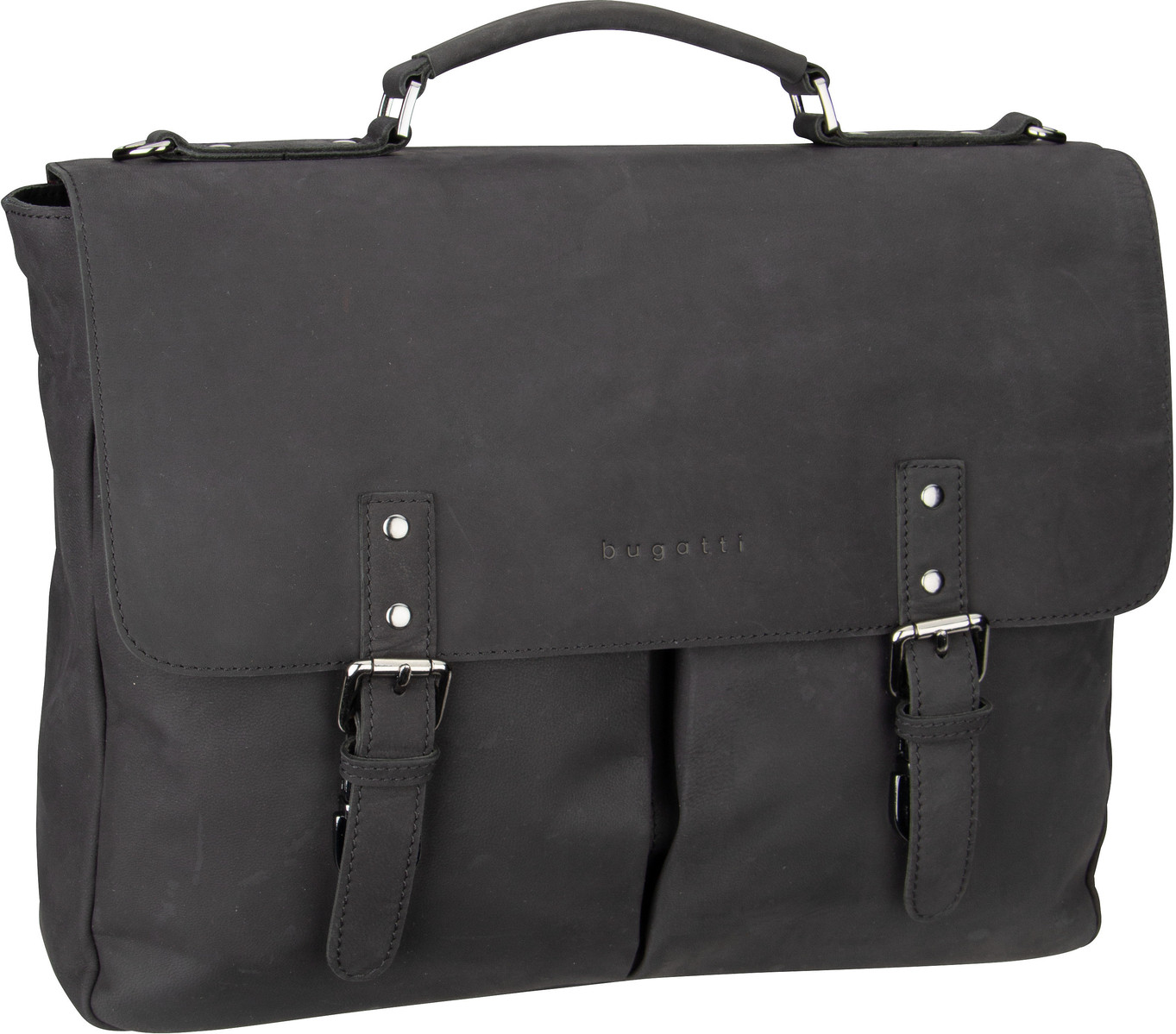 Bugatti Luca Briefcase With Flap  in Schwarz (12.9 Liter), Aktentasche von Bugatti