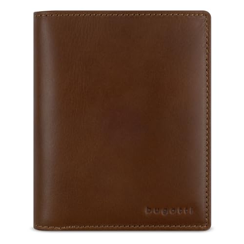 bugatti Remo Portemonnaie mit Klappe und RFID-Schutz, Geldbörse aus echtem Leder, Cognac von bugatti