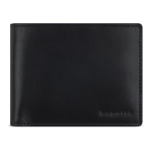 bugatti Remo Portemonnaie mit RFID-Schutz, Geldbörse Querformat aus echtem Leder, schwarz von bugatti
