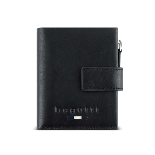 Bugatti Romeo Slim Wallet – Leder Minibörse mit RFID-Schutz, in edler Geschenkbox - Schwarz von bugatti