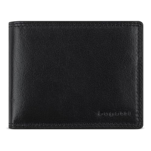bugatti Savona Geldbörse aus vegetabilem Büffelleder, RFID-Portemonnaie Querformat, Leder-Wallet für Herren, schwarz von bugatti