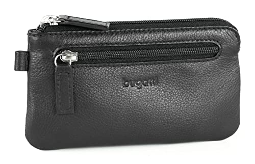 Bugatti Sempre Leder Groß – Schlüsseltasche für Damen und Herren – Schlüsselmäppchen mit Geldfach, 12 cm, schwarz von Bugatti