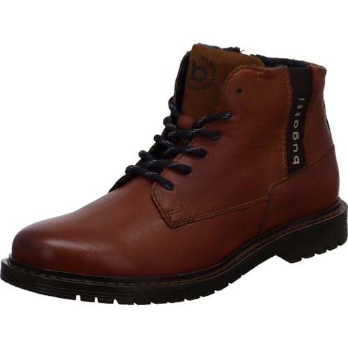 Bugatti Stiefelette Veda Evo für Herren in Cognac Braun mit Wechselfußbett als Businessschuh. braun Gr. 46 von bugatti