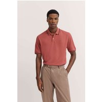 Polo mit Kontraststreifen und Bruststickerei in apricot von Bugatti
