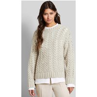 Pullover mit Lochstrick in beige von Bugatti