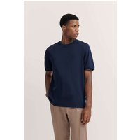 T-Shirt aus Baumwoll-Mischung in marine von Bugatti