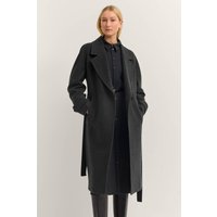 Trenchcoat Oversized, Flexcity Stretch mit Bindegurt in dunkelgrau von Bugatti