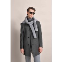 Wollmantel mit Nylon-Westenfake in dunkelgrau Wollmantel mit Nylon-Westenfake in dunkelgrau von Bugatti