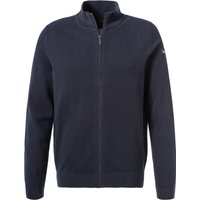 bugatti Herren Cardigan blau Baumwolle unifarben von Bugatti