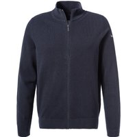 bugatti Herren Cardigan blau Baumwolle unifarben von Bugatti