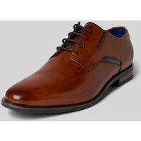 bugatti Derby-Schuhe aus echtem Leder mit Logo-Print Modell 'Gapo' in Cognac, Größe 40 von Bugatti