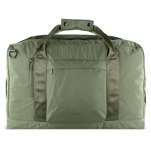 bugatti Elia Herren-Reisetasche aus Nylon, Faltbare Weekender-Tasche mit Laptopfach ca. 17", Pistazie von Bugatti