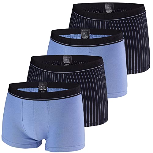 bugatti Herren Boxershorts, Pants, 4 Stück, 50016, 50017 (6, Blau) von bugatti