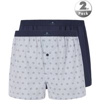 bugatti Herren Boxershorts blau Reine Baumwolle Gemustert,unifarben von Bugatti