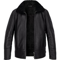 bugatti Herren Lammfelljacke schwarz unifarben von Bugatti