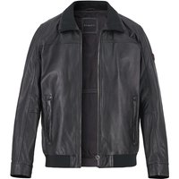 bugatti Herren Lederblouson Schwarz Lammleder unifarben von Bugatti