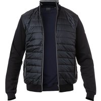 bugatti Herren Blouson schwarz Baumwolle unifarben von Bugatti