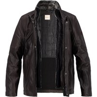 bugatti Herren Lederjacke braun Lammleder unifarben von Bugatti