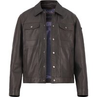 bugatti Herren Lederjacke braun Lammleder unifarben von Bugatti