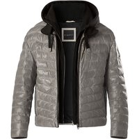 bugatti Herren Lederjacke grau unifarben von Bugatti
