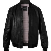 bugatti Herren Lederblouson Schwarz Lammleder unifarben von Bugatti