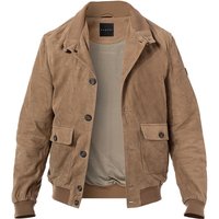 bugatti Herren Lederjacke beige Veloursleder unifarben von Bugatti