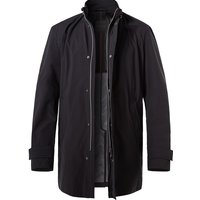 bugatti Herren Mantel blau Mikrofaser unifarben von Bugatti