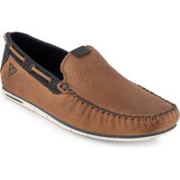 bugatti Herren Mokassin blau Glattleder von Bugatti