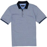 bugatti Herren Polo-Shirt blau Baumwoll-Jersey von Bugatti