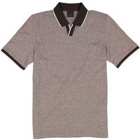 bugatti Herren Polo-Shirt braun Baumwoll-Jersey von Bugatti