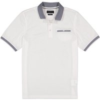 bugatti Herren Polo-Shirts Weiß Baumwoll-Piqué von Bugatti