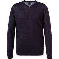 bugatti Herren Pullover blau Wolle unifarben von Bugatti