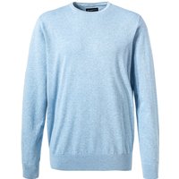 bugatti Herren Pullover blau Baumwolle unifarben von Bugatti