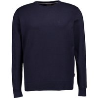 bugatti Herren Pullover blau Baumwolle unifarben von Bugatti