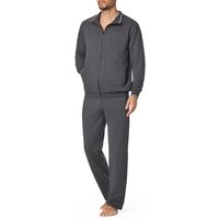 bugatti Herren Hausanzug grau Baumwolle unifarben von Bugatti