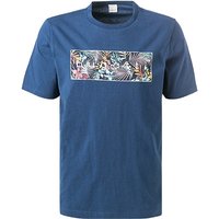 bugatti Herren T-Shirt blau Baumwolle von Bugatti