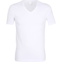 bugatti Herren T-Shirt Weiß Baumwolle unifarben von Bugatti