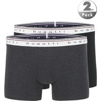 bugatti Herren Trunks grau Baumwolle unifarben von Bugatti