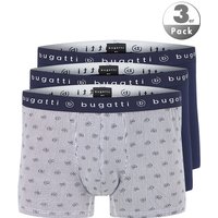 bugatti Herren Trunks blau Baumwolle gemustert von Bugatti