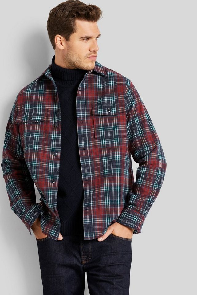 bugatti Langarmhemd Overshirt mit Karomuster von bugatti
