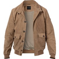 bugatti Herren Lederjacke beige Veloursleder unifarben von Bugatti